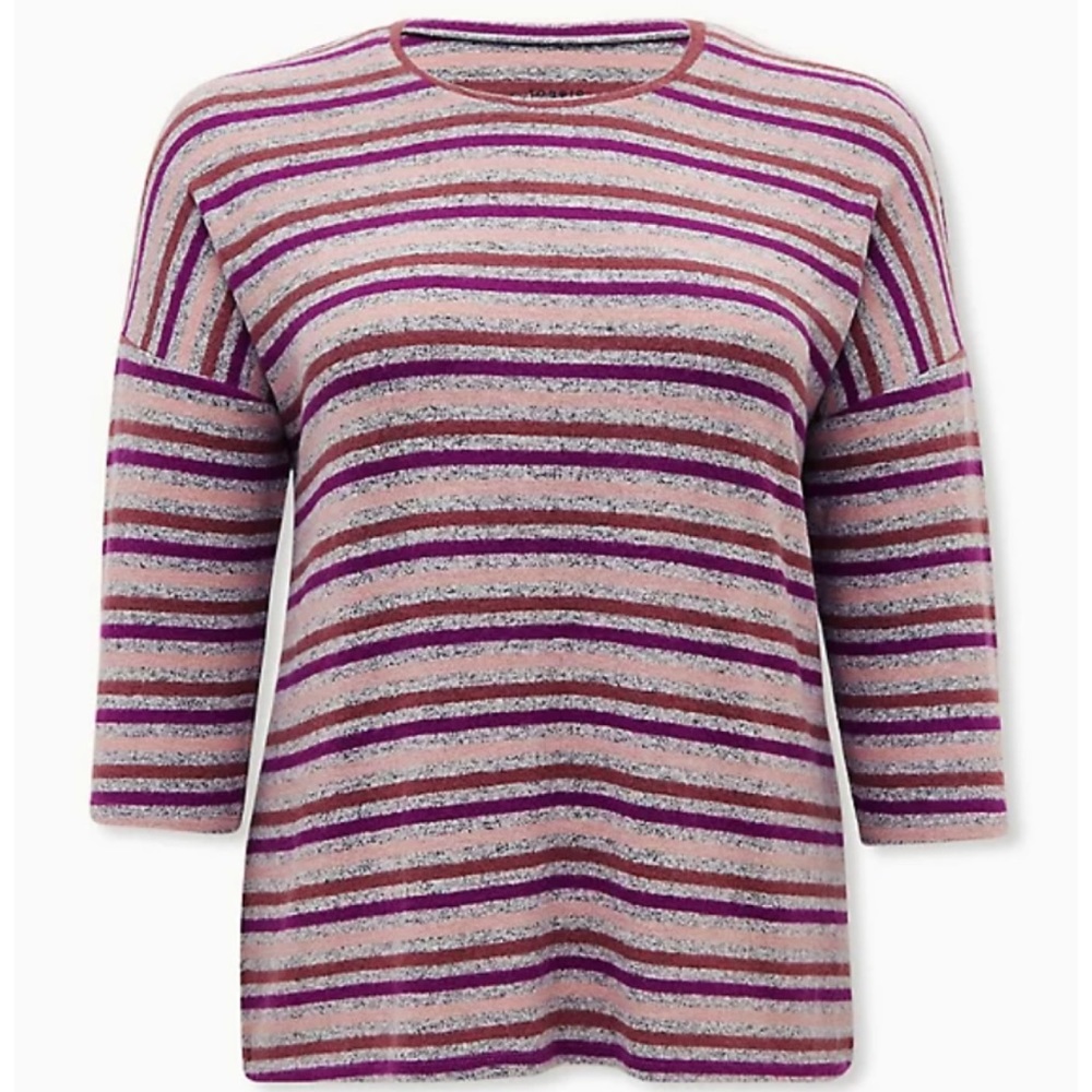 NWOT TORRID Stripe Supersoft Plush Tee - Picture 4 of 13